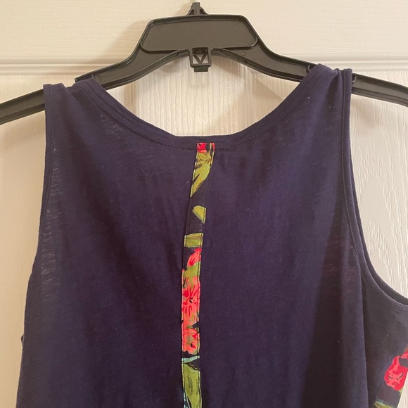 ANTHROPOLOGIE Navy Floral Print Tank Top - Picture 8 of 10